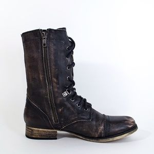 ALDO Combat Boots | Distressed Brown Leather | Women's size 39 (8.5)